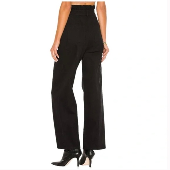 Lovers and friends Serigne Utility Paperbag Black High Waist Wide Leg Pants XS - Picture 2 of 16